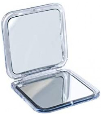 Small Compact 15X Magnifying Mirror for Travel - Handheld, Lightweight & Foldable - Mini Pocket Size For Purse - Square 3.3” x 3.3”