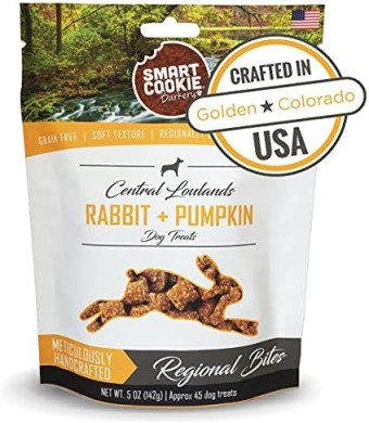 All Natural Dog Treats - Rabbit & Pumpkin - Training Treats for Dogs & Puppies with Allergies, Sensitive Stomachs - Soft Dog Treats, Grain Free, Chewy, Human-Grade, Made in USA - 5oz Bag