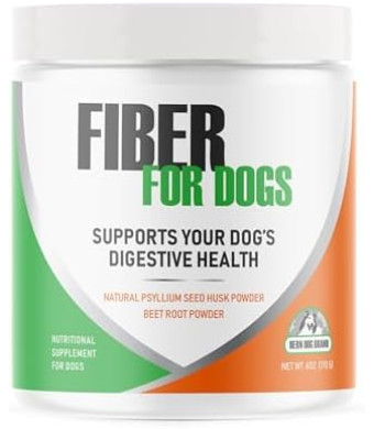 Fiber for Dogs Psyllium Seed Husk Powder & Dehydrated Beet Root Powder Aids a Number of Intestinal Disorders in Dogs Including Diarrhea, Constipation & Anal Gland Issues. Available in 6 and 12 oz.