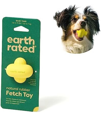 Earth Rated Dog Ball, Interactive Fetch Toy for Small, Medium, and Large Breeds, Comes in Multiple Sizes, Made with Natural Rubber, Perfect for Indoor and Outdoor Use, Small, Yellow