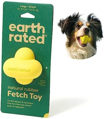 Earth Rated Dog Ball, Interactive Fetch Toy for Small, Medium, and Large Breeds, Comes in Multiple Sizes, Made with Natural Rubber, Perfect for Indoor and Outdoor Use, Large, Yellow