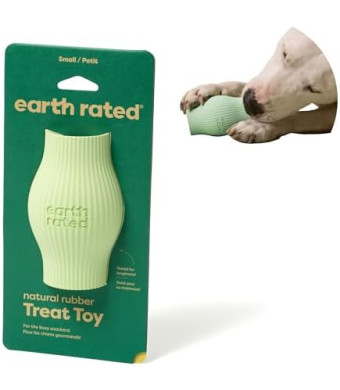 Earth Rated Treat Dispensing Dog Toy, Enrichment Toy for Adult and Puppy Dogs, Slow Feeder, Dishwasher and Freezer-Safe, Natural Rubber, Small, Green