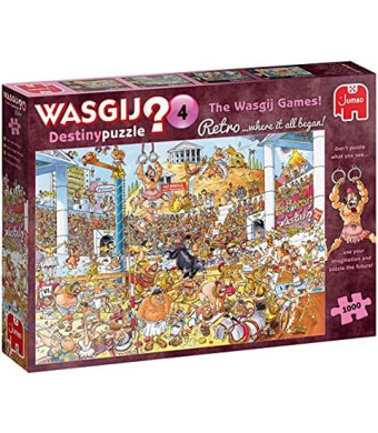 Jumbo, Wasgij, Retro Destiny 4 - The Wasgij Games!, Unique Jigsaw Puzzles for Adults, 1,000 Piece