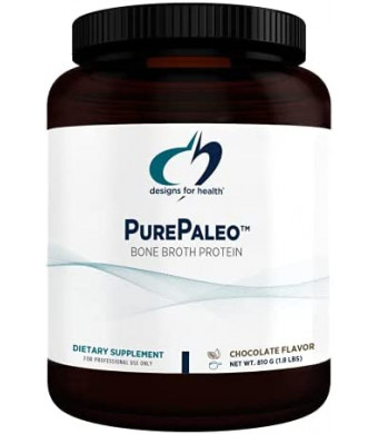 Designs for Health PurePaleo Collagen Protein Powder - 21g HydroBEEF Bone Broth Protein Supplement with Collagen Peptides + BCAAs - Chocolate, Non-GMO, Dairy-Free + Gluten-Free (30 Servings / 810g)