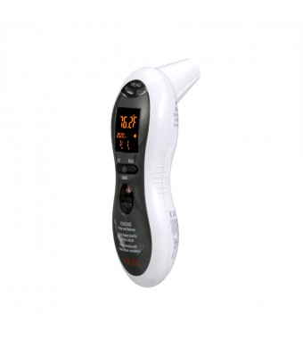 MOBI DualScan Ultra Pulse Talking Ear and Forehead Digital Thermometer with Heart Rate Monitoring