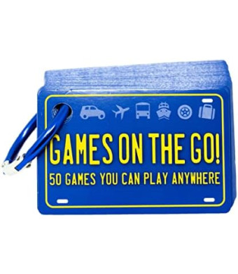 Games on the Go by Continuum Games - Portable Roadtrip Family Games to Challenge and Entertain for 2+ players , Blue