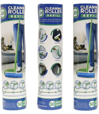 Leo Cleaning Roller Refill (3 Packs 150 Sheets) for Pet's Hair Removal and Household Cleaning Great for Dog and Cat Hair Suitable for Most Large Rollers, mega Rollers, 10in Wide Rollers in The Market