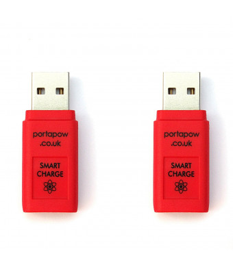 PortaPow Fast Charge + Data Block USB Adaptor with SmartCharge Chip (2 Pack)