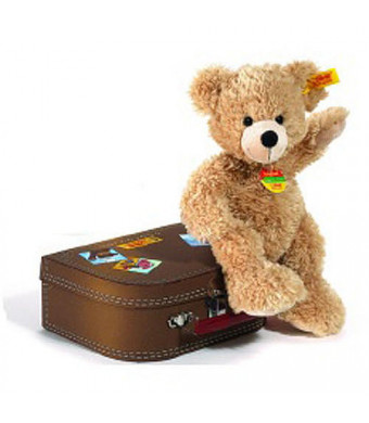 Steiff Stuffed Fynn Suitcase Bear - Brown