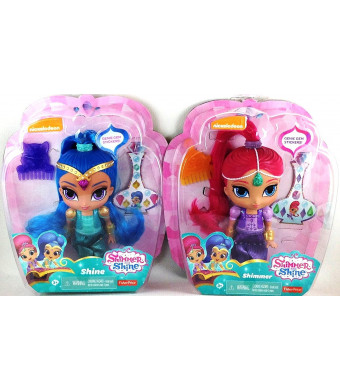 Nickelodeon Shimmer and Shine Dolls with Genie Gem Stickers (Set of 2)