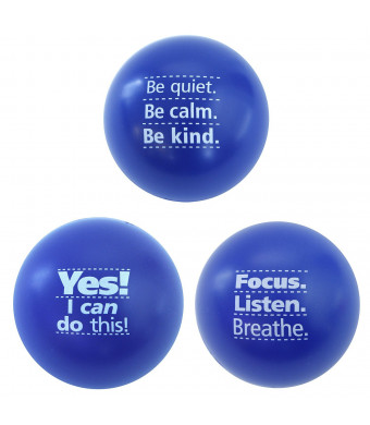 Motivational Stress Balls, 3 Pack, Teacher Peach Stress Relief Gifts (Blue)
