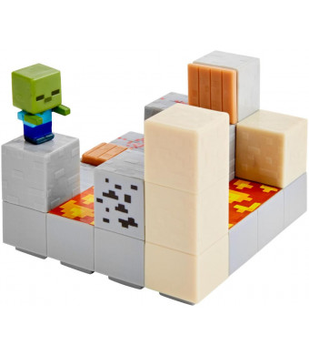 Minecraft Mini Figure Stone Playset - Piston Push