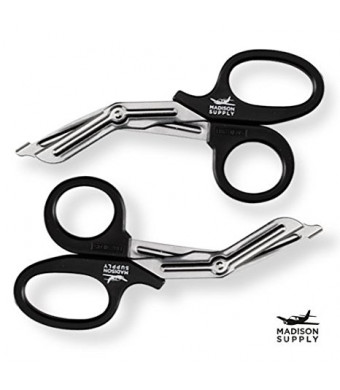 Madison Supply, Premium Quality Stainless Steel EMT Shears, Medical Trauma Scissors, (2-Pack)