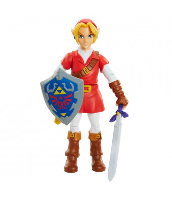 World of Nintendo, Legend of Zelda: Ocarina of Time Link in Goron Tunic Action Figure, 4 Inches