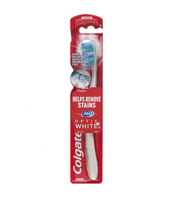 Colgate 360 Optic White Full Head Toothbrush, Medium Medium