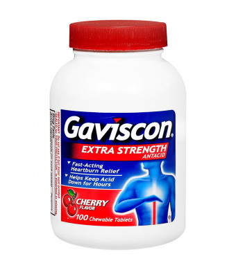 Gaviscon Extra Strength Chewable Antacid Tablets Cherry