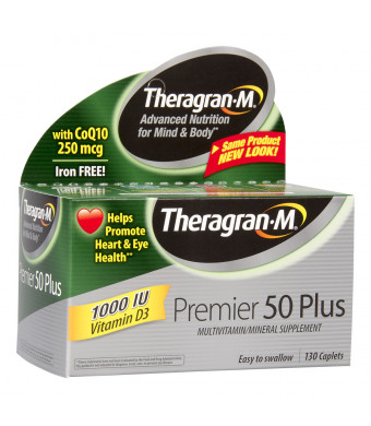 Theragran-M Premier 50 Plus High Potency Multivitamin/Multimineral Supplement Caplets