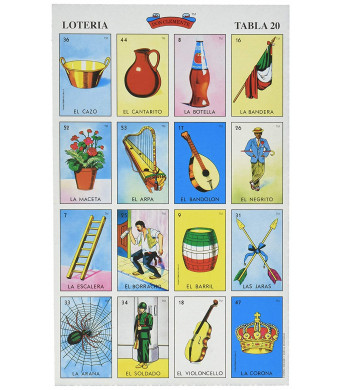 Don Clemente Autentica Loteria Mexican Bingo Set 20 Tablets Colorful and Educational