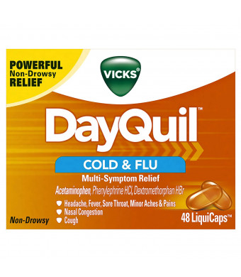 Vicks DayQuil Cold and Flu Multi-Symptom Relief LiquiCaps 48 Count