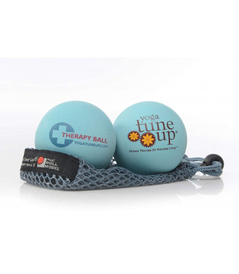 Yoga Tune Up Jill Miller's Therapy Balls Pair with Mesh Tote, Aqua Blue