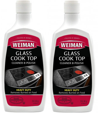 Weiman Glass Cook Top Cleaner and Polish - 20 Ounce [2 Pack] Heavy Duty No Scratch Glass Ceramic Safe Non-Abrasive Stovetop Cooktop Cleaner