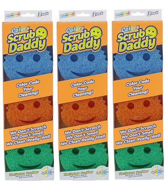 Scrub Daddy Sponge/Scrubber Colors-3 Pack, 9 Total