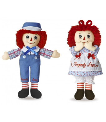 Bundle of 2 Aurora Dolls - 12'' Raggedy Ann and Raggedy Andy