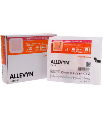 Smith and Nephew 66800276 Allevyn Gentle Border Dressing 3" x 3" - Box of 10