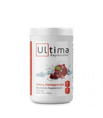 Ultima Replenisher Hydrating Electrolyte Powder, Cherry Pomegrante, 90 Servings, no Sugar, no Carbs, no Calories, Keto, Gluten-Free, Paleo, Non-GMO, Vegan, with Magnesium, Potassium, Calcium