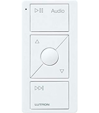 Lutron Caseta Wireless Pico Remote for Audio, Works with Sonos, PJ2-3BRL-GWH-A02, White