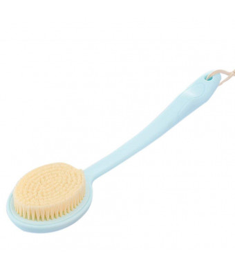 Olpchee Long Handle Bath Shower Body Brush Back Scrubber with Super Soft Nylon Bristles (Blue)