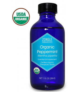 Zongle USDA Certified Organic Peppermint Oil, Safe to Ingest, Mentha Piperita, 1 oz