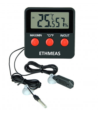 ETHMEAS Digital Thermometer and Hygrometer for Reptiles Terrarium pet keeping, Digital Indoor Outdoor Temperature Gauge and Humidity