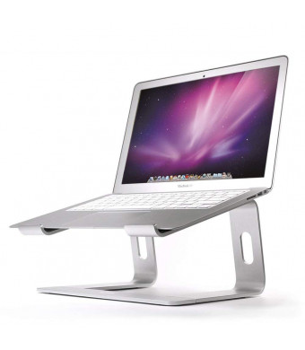 Soundance Laptop Stand for Desk Compatible with Mac MacBook Pro/Air and All Apple Notebooks, Ergonomic Holder Compact Riser Portable Design for 10 to 15.6 inch PC Desktop Computer, Aluminum Silver LS1