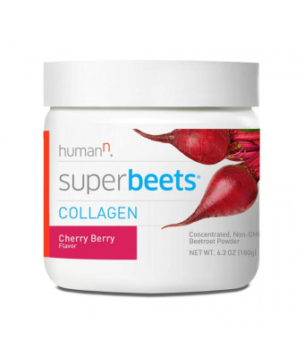 HumanN SuperBeets Collagen Concentrated Non-GMO Beetroot Healthy Skin Supporting Supplement (Cherry Berry Flavor, 6.3-Ounce,1-Pack)