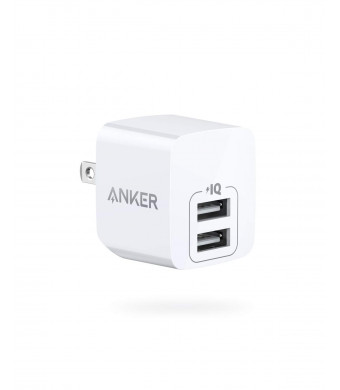 Anker PowerPort Mini Dual Port Wall Charger, Super Compact USB Charger, 2.4A Output and Foldable Plug for iPhone Xs/XS Max/XR/X/8/7/6/Plus, iPad Pro/Air 2/Mini 4, Samsung, and More