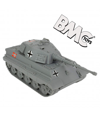 BMC WWII Gray German King Tiger Toy Tank 1:32 Scale for 54mm Army Men Soldier Figures