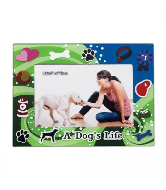 Little Gifts Dog's Life Green Glass Photo Frame