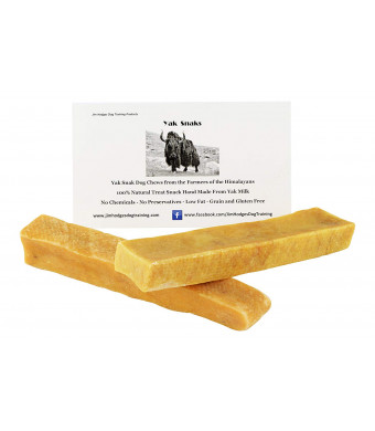 Yak Snak Dog Chews - All Natural Hard Cheese Himalayan Dog Treats - Long Lasting Dog Chews, Made from Yak Milk, Small, Medium. Large and Extra Large Sizes