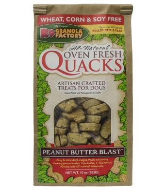 K9 Granola Factory All Natural Oven Fresh Quacks Dog Treats (Peanut Butter Blast)