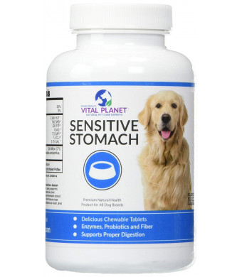 Vital Planet Sensitive Stomach for Dogs - Natural Support for Optimum Digestive Health in Dogs - 60 Chewable tablets
