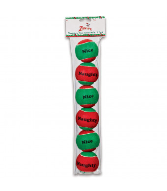 Zanies Naughty or Nice Tennis Balls (Pack of 6)