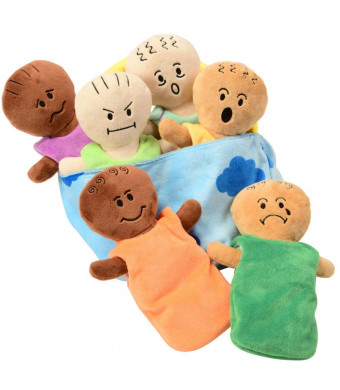 Constructive Playthings CP-039 Soft Expression Baby Dolls with 6 Different Emotions, Sleeping Sacks, and Carrying Purse
