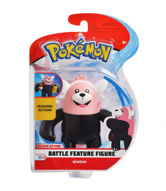 Pokemon 4.5 Inch Battle Feature Action Figure, Features Hugging attack Bewear