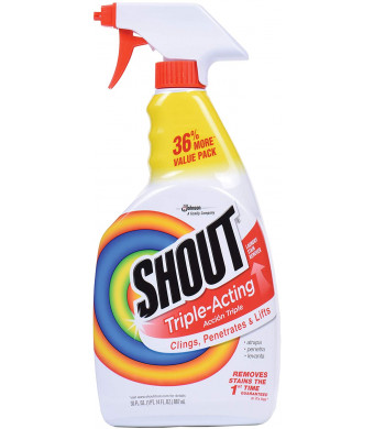 Shout Triple-Acting Laundry Stain Remover Spray Bottle for Everyday Stains, 30 fl oz Value Pack