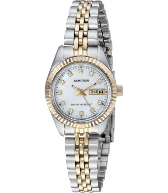 Armitron Women's 75/2475MOP Swarovski Crystal Accented Two-Tone Bracelet Watch