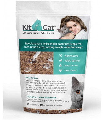 KIT4CAT 2lb Hydrophobic Litter Sand Cat Urine Sample Collection Kit (3 x 11oz Bags)