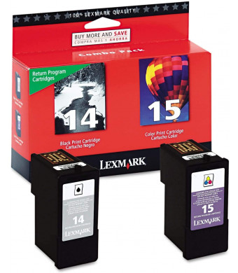 Lexmark 18C2239 14 and 15 X2600 X2650 X2670 Z2300 Z2320 Ink Cartridge Combo Pack (Black and Color, 2-Pack) in Retail Packaging