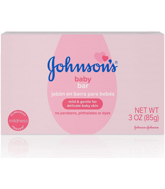 Johnson's Baby Soap Bar Gentle for Baby Bath and Skin Care, Hypoallergenic, 3 oz