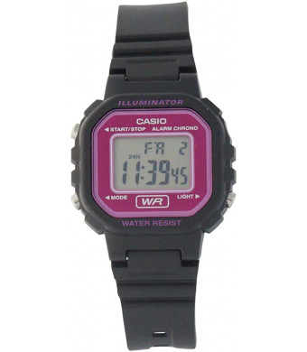 Casio Women's LA20WH-4ACF Classic Digital Black and Pink Resin Watch